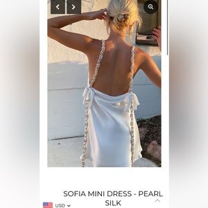 Sofia Mini Dress - Pearl Silk
